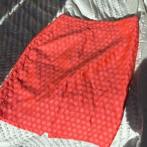 JCrew Neon Pink Polka Dot Pencil Skirt